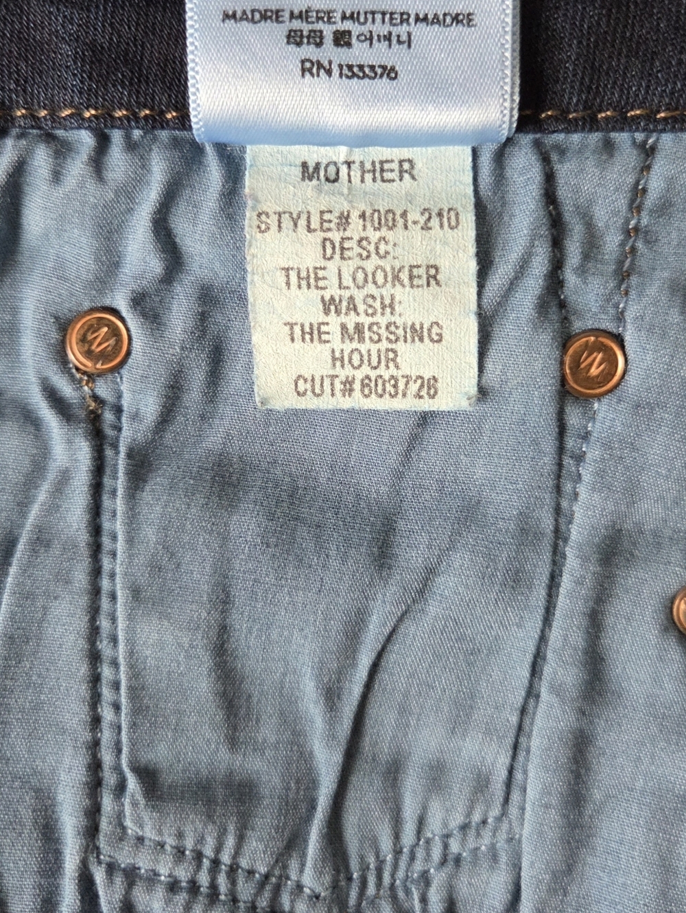 MOTHER The Looker The Missing Hour Mid Rise Skinny Jeans Womens Size 28 - Picture 14 of 14